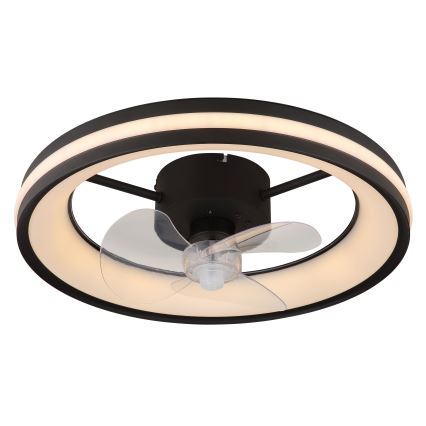 Globo - Iluminação de teto LED com regulação e ventoinha LED/30W/230V 2700-6500K preto + comando