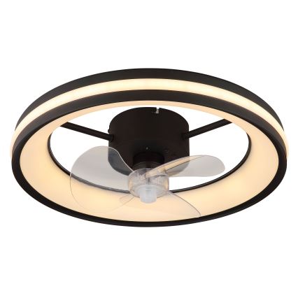 Globo - Iluminação de teto LED com regulação e ventoinha LED/30W/230V 2700-6500K preto + comando