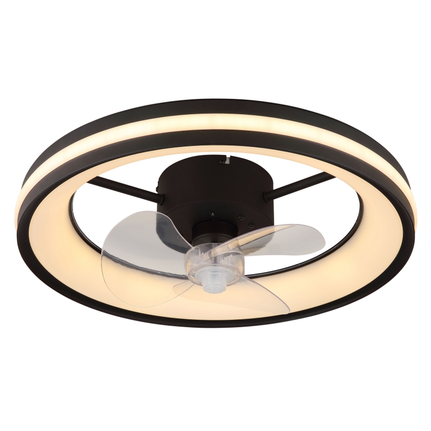 Globo - Iluminação de teto LED com regulação e ventoinha LED/30W/230V 2700-6500K preto + comando