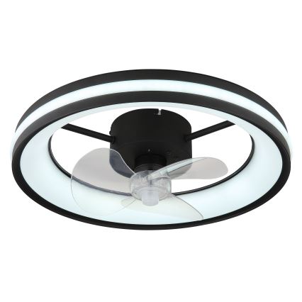 Globo - Iluminação de teto LED com regulação e ventoinha LED/30W/230V 2700-6500K preto + comando