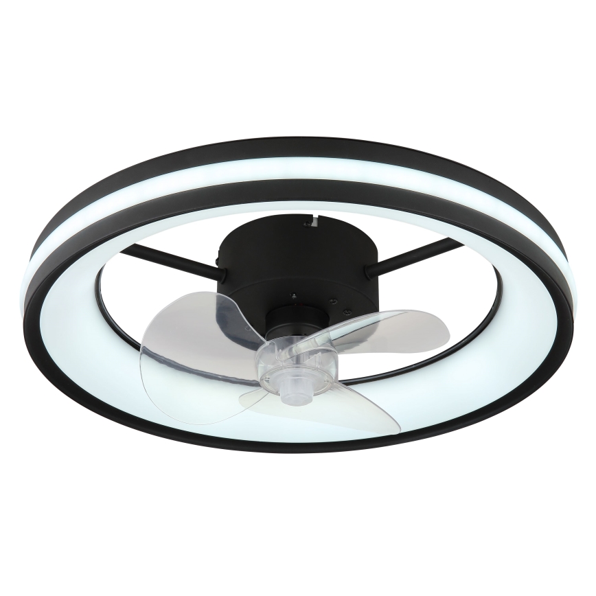 Globo - Iluminação de teto LED com regulação e ventoinha LED/30W/230V 2700-6500K preto + comando
