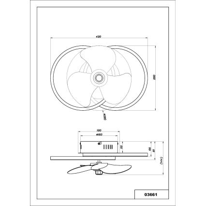 Globo - Ventilador de teto LED regulável LED/24W/230V 2700-6500K + controlo remoto
