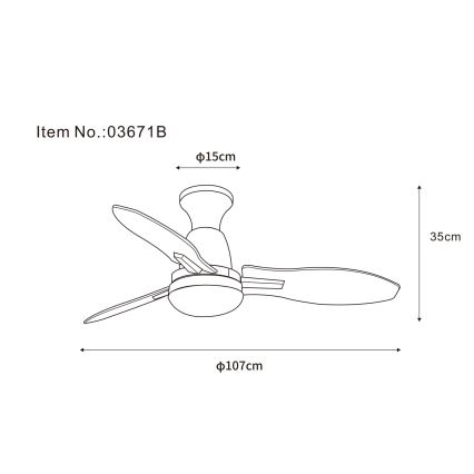 Globo - Ventoinha de teto LED com regulação LED/22W/230V 3000/4500/6000K + comando