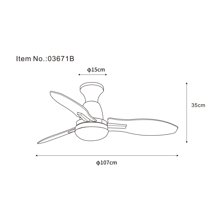 Globo - Ventoinha de teto LED com regulação LED/22W/230V 3000/4500/6000K + comando