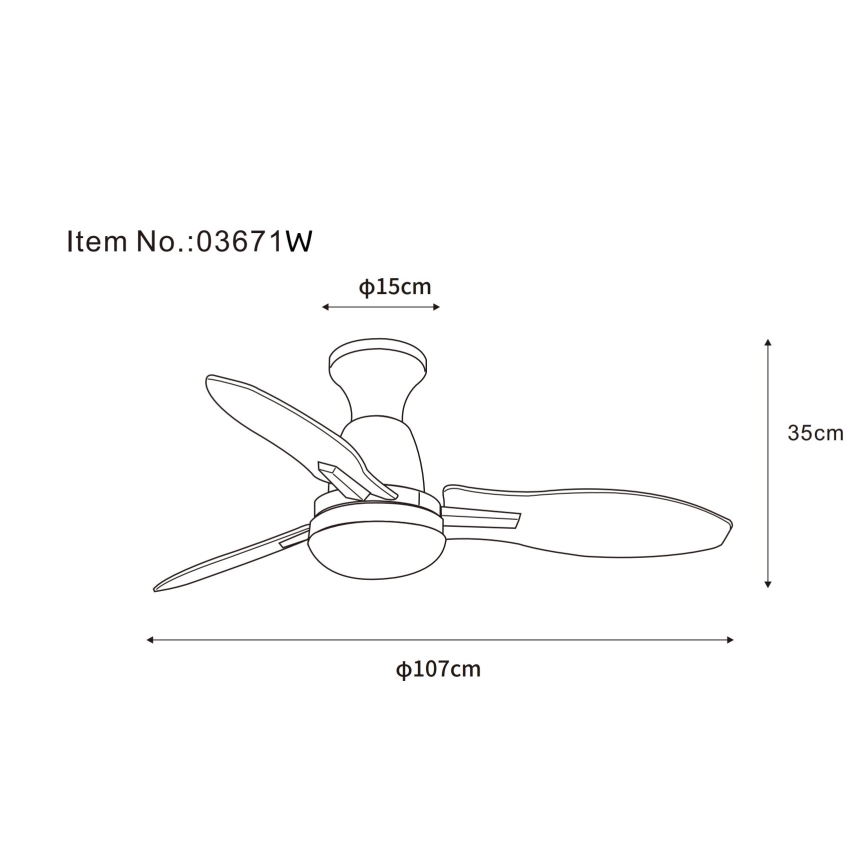 Globo - Ventoinha de teto LED com regulação LED/22W/230V 3000/4500/6000K + comando