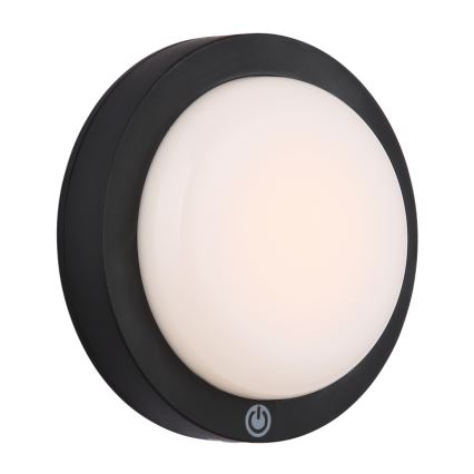 Globo - Iluminação de parede tátil LED LED/1,2W/3,7V diâmetro 15 cm 1800 mAh preto