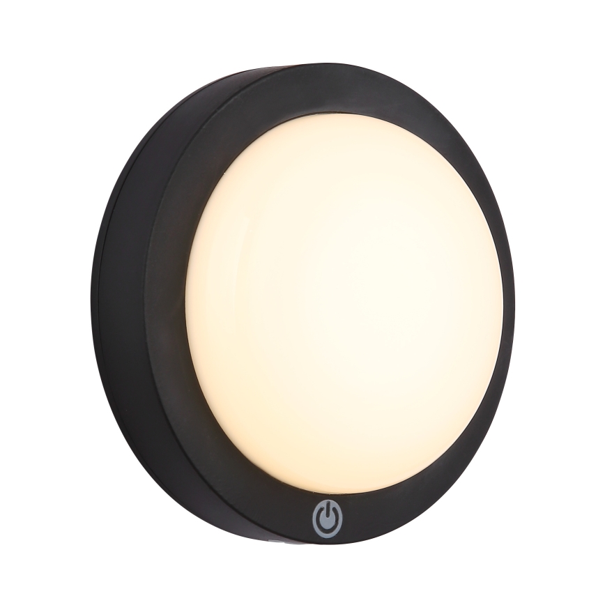 Globo - Iluminação de parede tátil LED LED/1,2W/3,7V diâmetro 15 cm 1800 mAh preto