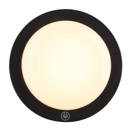 Globo - Iluminação de parede tátil LED LED/1,2W/3,7V diâmetro 15 cm 1800 mAh preto