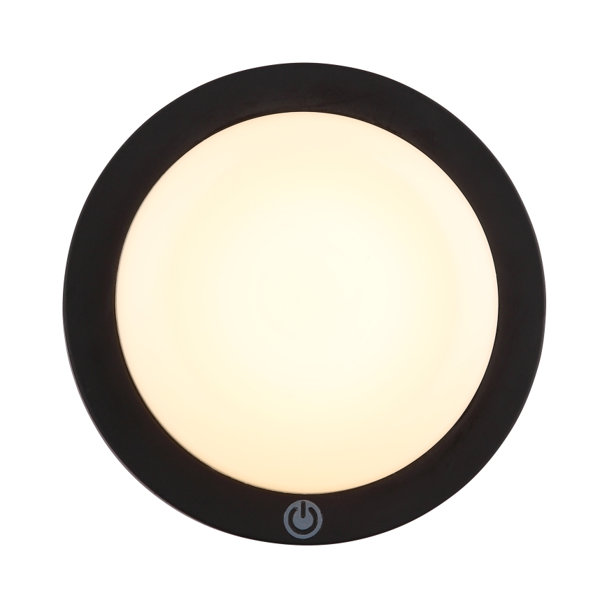 Globo - Iluminação de parede tátil LED LED/1,2W/3,7V diâmetro 15 cm 1800 mAh preto