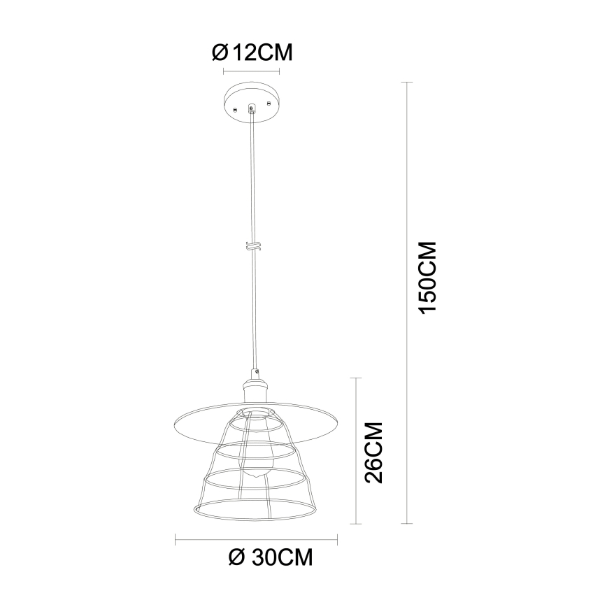 Globo - Candelabro suspenso 1xE27/60W/230V
