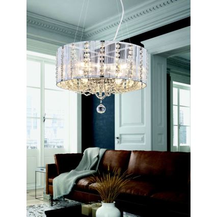 Globo - Candelabro suspenso de cristal 4xE14/40W/230V