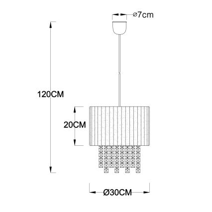 GLOBO 15098 - Luz pendente PYRA 1xE27/60W/230V