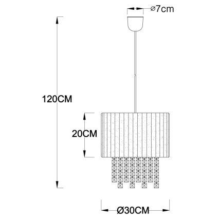 Globo - Candelabro suspenso 1xE27/60W/230V