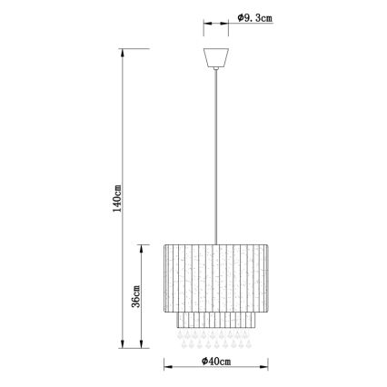 Globo - Candelabro num fio 1xE27/60W/230V