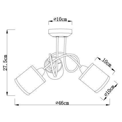 Globo - Candelabro fixo 3xE14/25W/230V