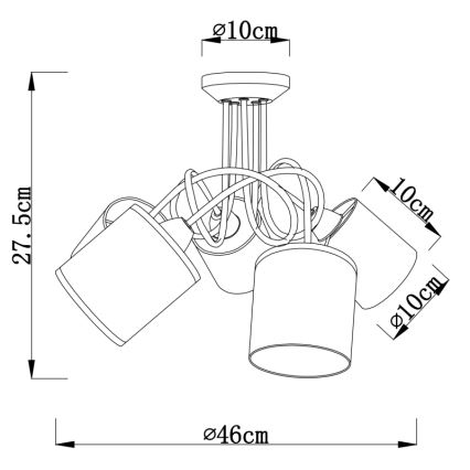 Globo - Candelabro fixo 5xE14/25W/230V
