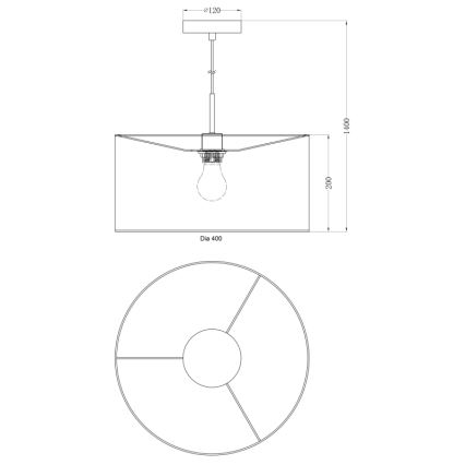 Globo - Candelabro suspenso 1xE27/60W/230V