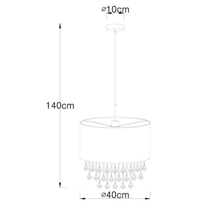 Globo - Candelabro suspenso 1xE27/60W/230V