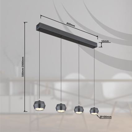 Globo - Candeeiro suspenso LED 4xLED/6W/230V