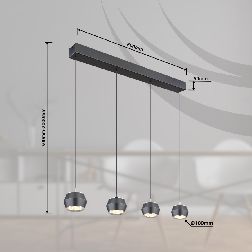 Globo - Candeeiro suspenso LED 4xLED/6W/230V