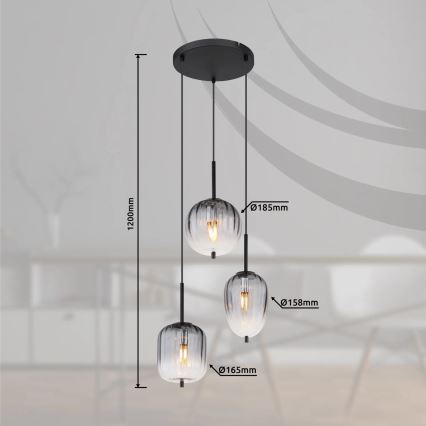 Globo - Candeeiro suspenso 3xE14/40W/230V