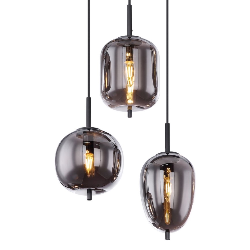 Globo - Candelabro suspenso 6xE14/40W/230V preto