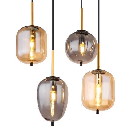 Globo - Candeeiro suspenso 8xE14/40W/230V latão