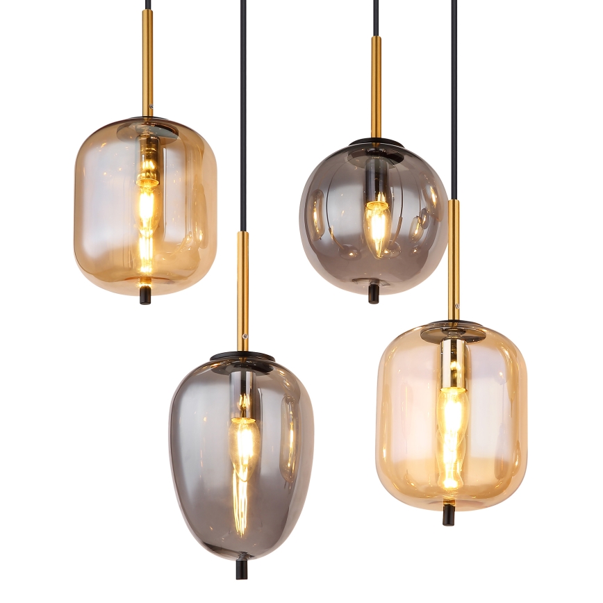 Globo - Candeeiro suspenso 8xE14/40W/230V latão