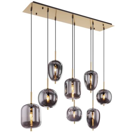 Globo - Candeeiro suspenso 8xE14/40W/230V fumado
