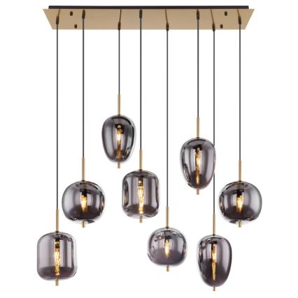 Globo - Candeeiro suspenso 8xE14/40W/230V fumado
