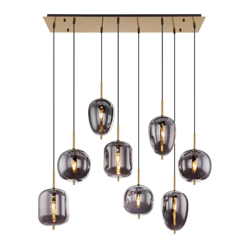 Globo - Candeeiro suspenso 8xE14/40W/230V fumado