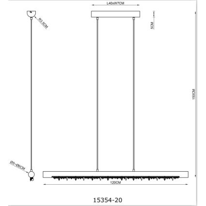 Globo 15354-20 - Pendente LED regulável em cabo FELICITAS LED/25W/230V bege