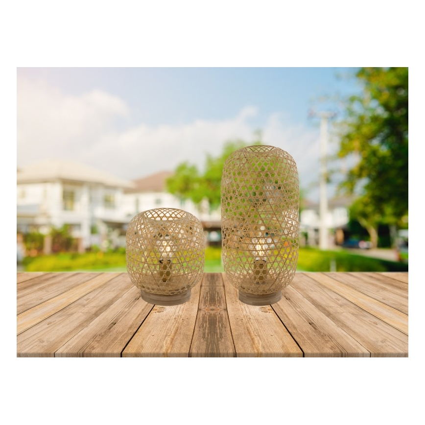 Globo - Candeeiro de mesa 1xE27/60W/230V bambu