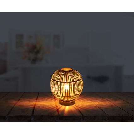 Globo - Candeeiro de mesa 1xE27/60W230V bambu