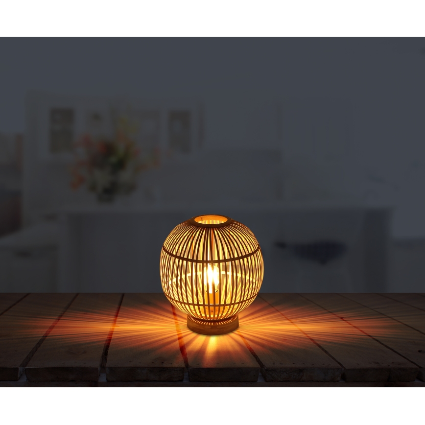 Globo - Candeeiro de mesa 1xE27/60W230V bambu
