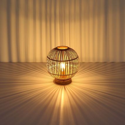 Globo - Candeeiro de mesa 1xE27/60W230V bambu