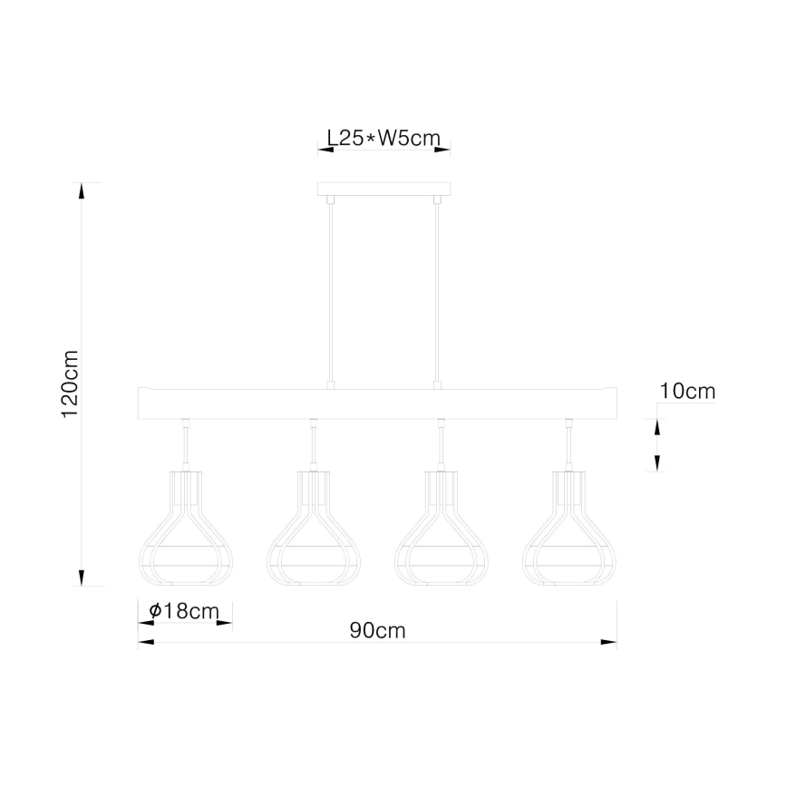 Globo - Candelabro num fio 4xE27/60W/230V
