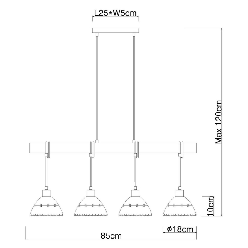 Globo - Candelabro num fio 4xE27/60W/230V