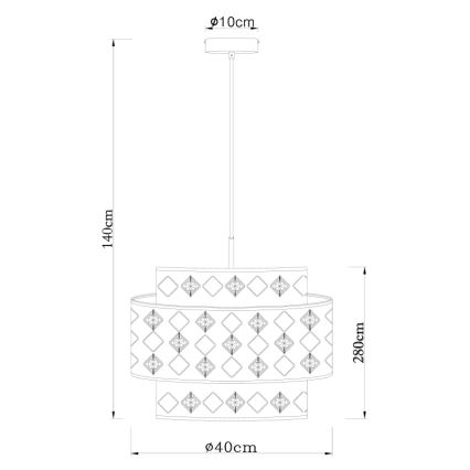 Globo 15448H1 - Candeeiro suspenso ABBEY 1xE27/60W/230V