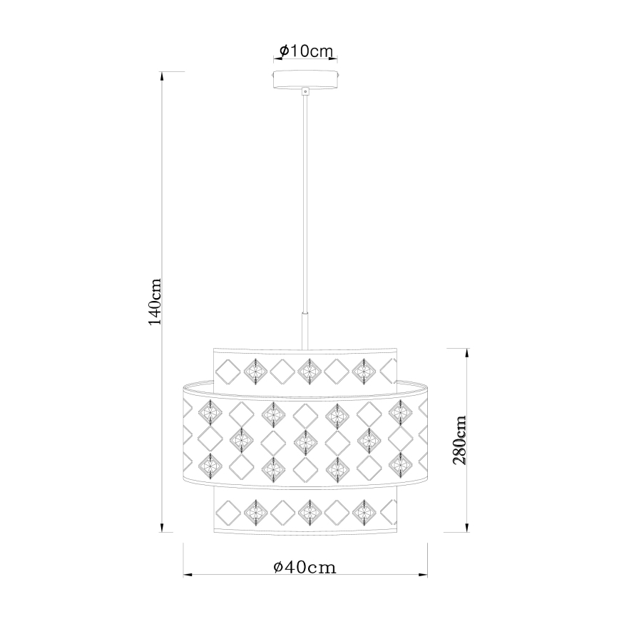 Globo 15448H1 - Candeeiro suspenso ABBEY 1xE27/60W/230V