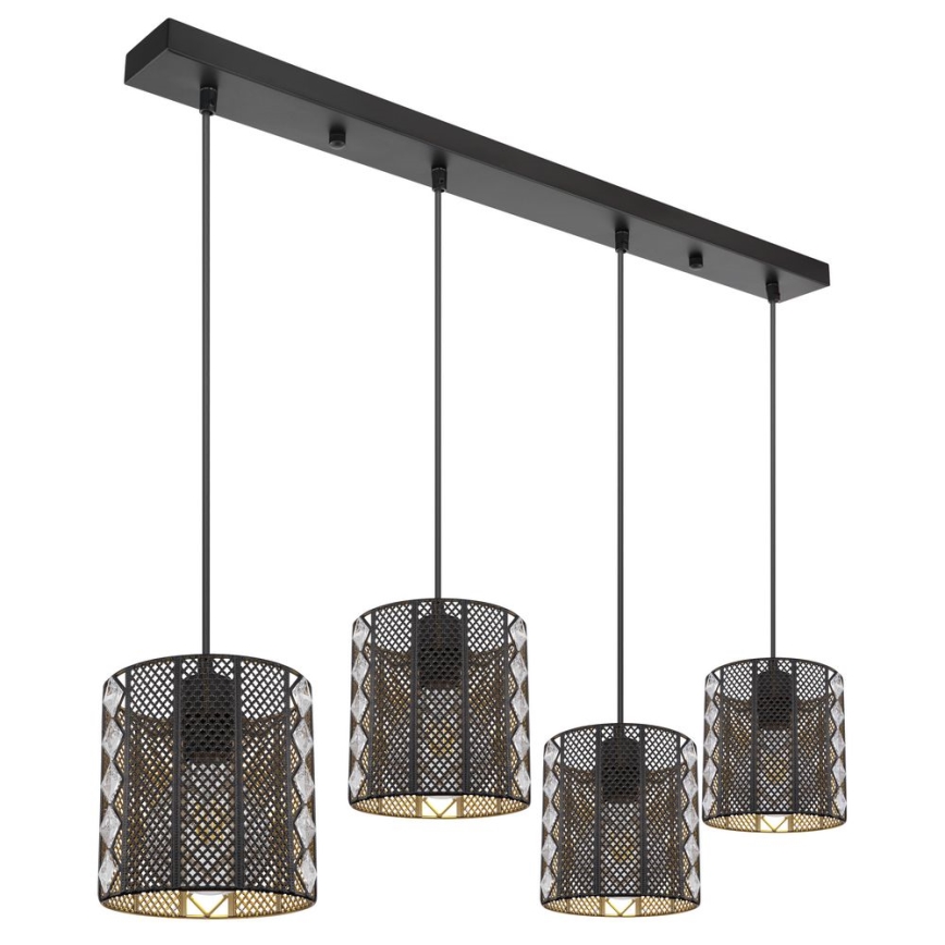Globo - Candelabro suspenso 4xE27/60W/230V dourada/preto
