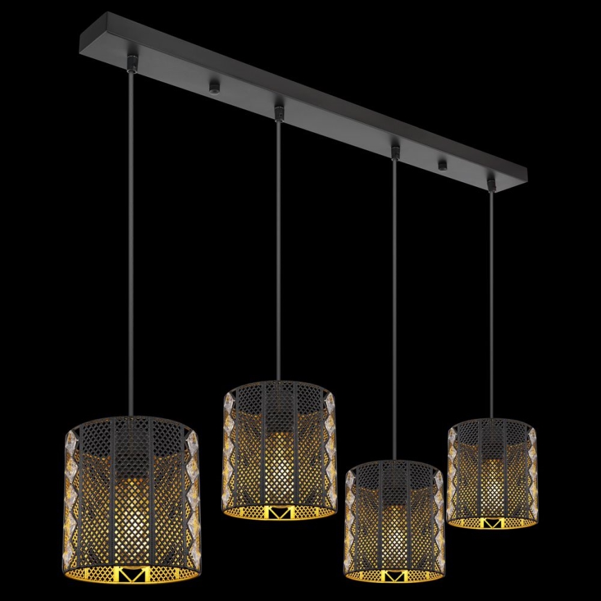 Globo - Candelabro suspenso 4xE27/60W/230V dourada/preto