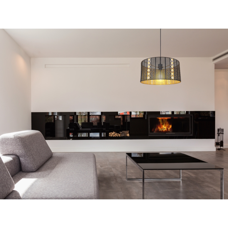Globo - Candelabro suspenso 1xE27/60W/230V dourada/preto
