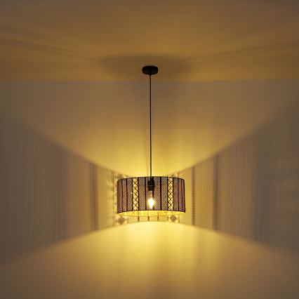 Globo - Candelabro suspenso 1xE27/60W/230V dourada/preto
