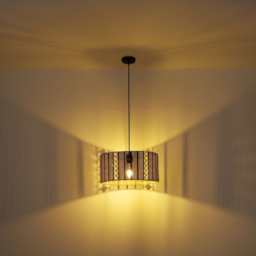 Globo - Candelabro suspenso 1xE27/60W/230V dourada/preto
