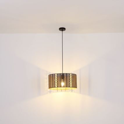 Globo - Candelabro suspenso 1xE27/60W/230V dourada/preto