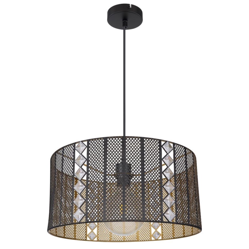 Globo - Candelabro suspenso 1xE27/60W/230V dourada/preto