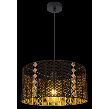 Globo - Candelabro suspenso 1xE27/60W/230V dourada/preto
