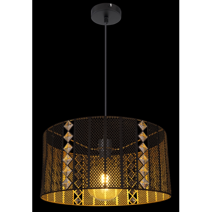 Globo - Candelabro suspenso 1xE27/60W/230V dourada/preto
