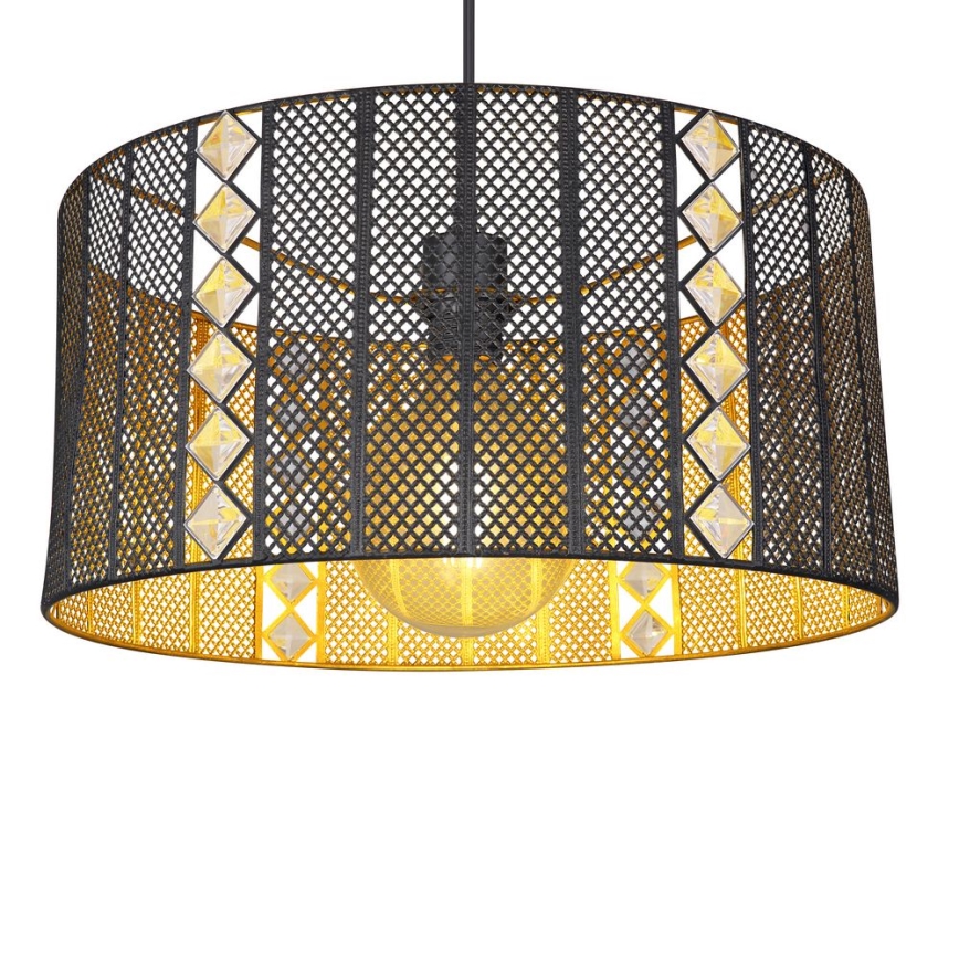 Globo - Candelabro suspenso 1xE27/60W/230V dourada/preto